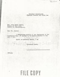 Letter from Cornelius Moore to Yves Buhler 11/17/61