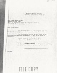 Letter from Cornelius Moore to Yves Buhler 11/27/61