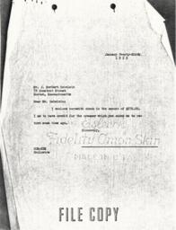 Letter from Cornelius Moore to J. Herbert Gebelein 1/29/52