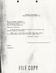 Letter from Cornelius Moore to J. Herbert Gebelein 1/14/56