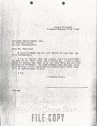 Letter from Cornelius Moore to J. Herbert Gebelein 8/16/58