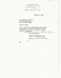 Letter from J. Herbert Gebelein to Cornelius Moore 1/2/62