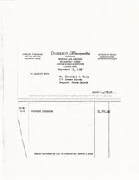 Invoice from Gebelein Silversmiths 9/19/63