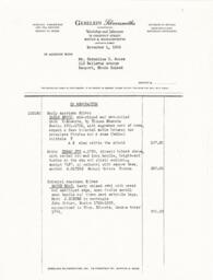 Invoice from Gebelein Silversmiths 11/1/63