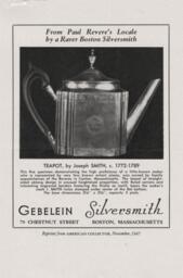 Description of Joseph Smith Teapot Published in American Collector