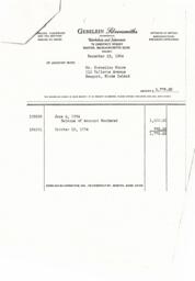 Invoice from Gebelein Silversmiths 12/15/64