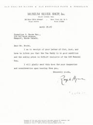 Letter from Ralph Hyman to Cornelius Moore 4/25/63