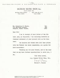 Letter from Phillip Basson to Cornelius Moore 11/9/63