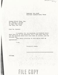 Letter from Cornelius Moore to Phillip Basson 12/6/63