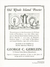"Old Rhode Island Pewter"