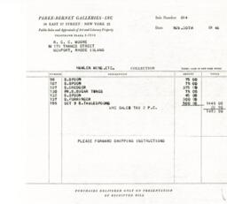Invoice from Parke-Bernet Galleries 11/30/46