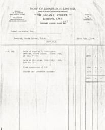 Invoice from How of Edinburgh Limited
