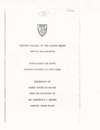 Program for Display of Cornelius Moore's Silver Collection at Newton College of the Sacred Heart
