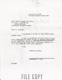 Letter from Cornelius Moore to Hugh J. Gourley III 8/8/64