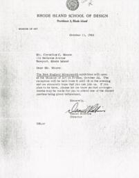 Letter from Daniel Robbins to Cornelius Moore 10/11/65