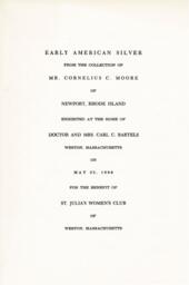 Catalog of Silver Items on Display in Weston MA, 5/25/66