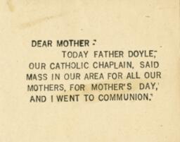 Reverend Edward P. Doyle Mother's Day card