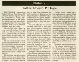 Reverend Edward P. Doyle's obituary 