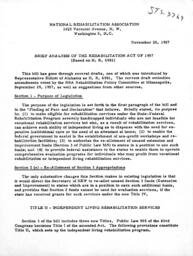 Brief Analysis of the Rehabilitation Act of 1957