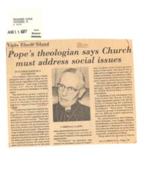 Providence Visitor article about his Eminence Mario Luigi Cardinal Ciappi, O. P.