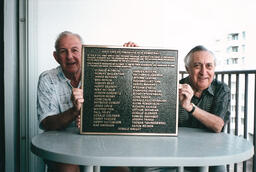 George Fisher and Leo Wurtzel with the Memorial Plaque