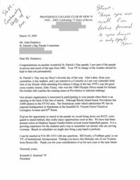 Letter from Kenneth Kraetzer to John Dunleavy