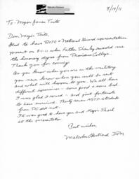 Letter from Malcolm Ekstrand to Major Tuite