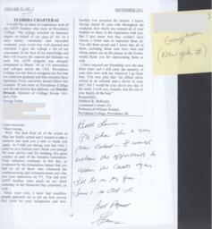 Correspondence from George Fisher with clipping
