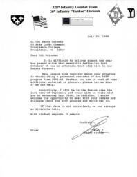 Letter from George Fisher to Lieutenant Colonel Randy Golonka