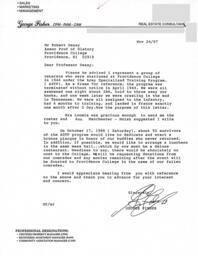 Letter from George Fisher to Professor Robert Deasy