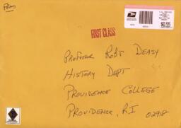 Envelope to Professor Robert Deasy