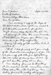 Letter from Robert Madson to Jane Jackson
