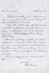 Letter from Robert Madson to Jane Jackson- Sept. 16, 1998