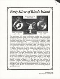 Antiques Magazine - Early Silver of Rhode Island 