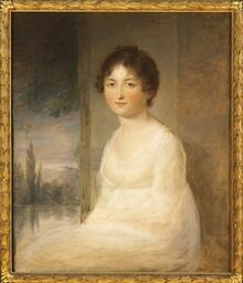 Lydia Allen Dorr (1782 – 1859) was the mother of Thomas Wilson Dorr. This portrait, an oil painting of her by the artist Edward Greene Malbone, was done in 1803 prior to her marriage to Sullivan Dorr in 1804. Painting courtesy of the Rhode Island School of Design Museum. 													