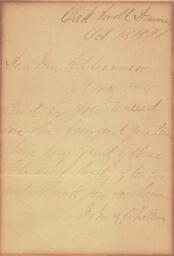 Letter from John G. Whittier to Mrs. Addermann, 1890 October 15