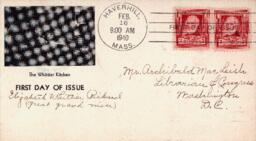 First day of issue Whittier stamp envelope