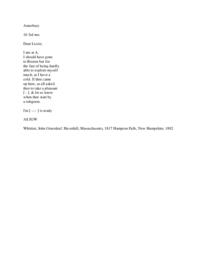 Transcription of John Greenleaf Whittier letter to Elizabeth Pickard, March 16th