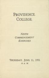 Providence College Commencement Program 1931