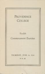 Providence College Commencement Program 1934