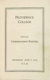 Providence College Commencement Program 1938