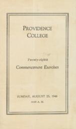 Providence College Commencement Program 1946 August
