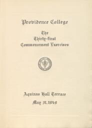 Providence College Commencement Program 1949