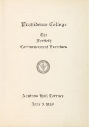 Providence College Commencement Program 1958