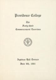 Providence College Commencement Program 1961