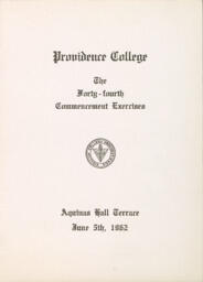 Providence College Commencement Program 1962