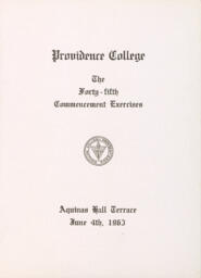 Providence College Commencement Program 1963