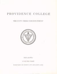 Providence College Commencement Program 1971