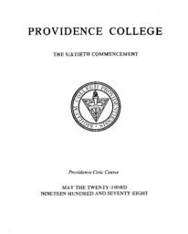Providence College Commencement Program 1978