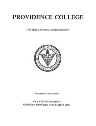 Providence College Commencement Program 1981